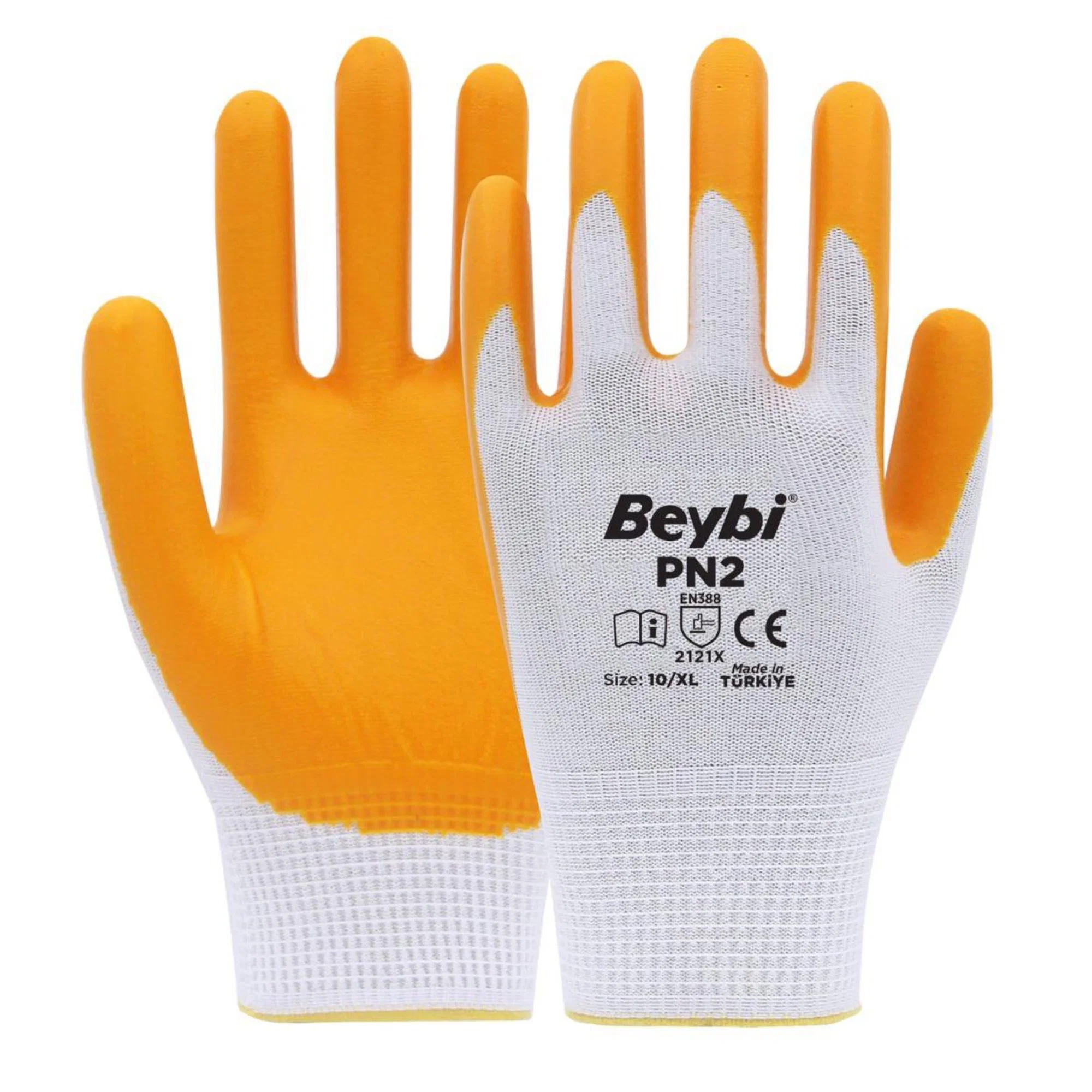 1208202417050.d442bb BEYBİ PN2 NAYLON NİTRİL ELDİVEN SARI NO: 9 - Görsel 1